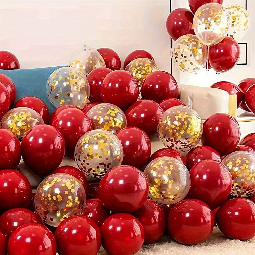 Tinsel Garland Decoration - 50pcs/pack Red Gold Balloon Arch Garland