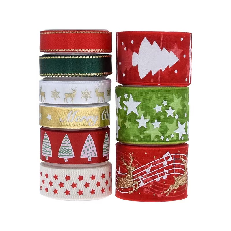 Gift Box Wrap Set - 9pcs Christmas Ribbons Set Festival Party