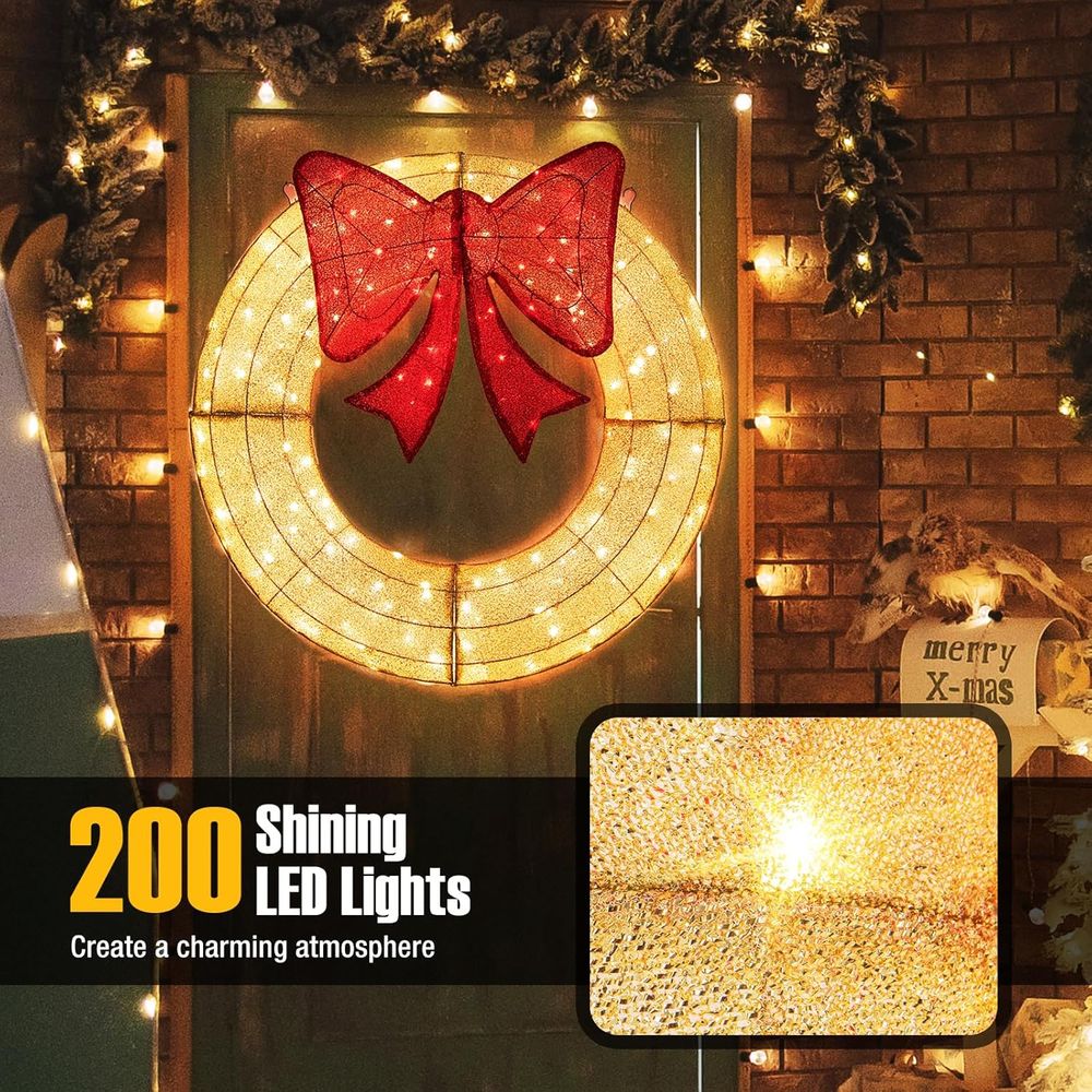 48 Inch Pre-Lit Christmas Wrea - Christmas Lights Outdoor recensie en prijs