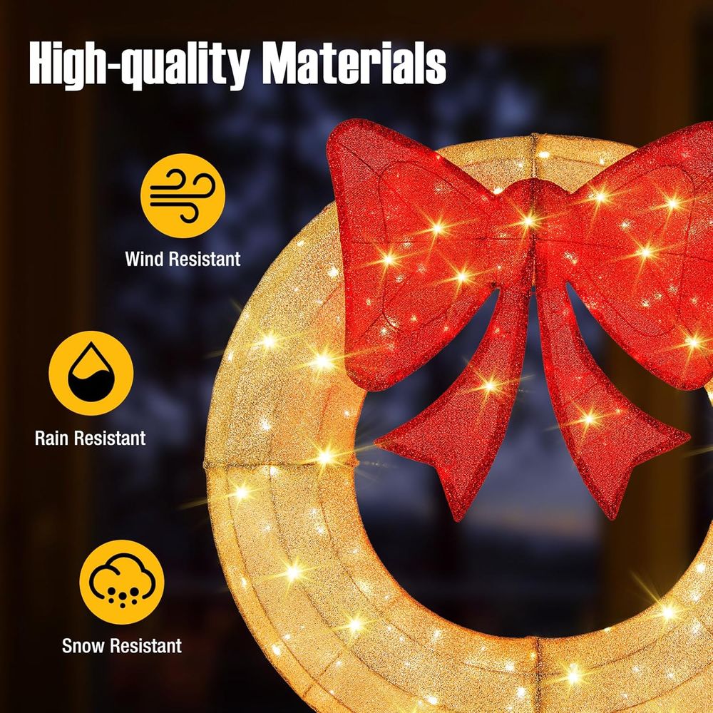 48 Inch Pre-Lit Christmas Wrea - Christmas Lights Outdoor recensie en prijs