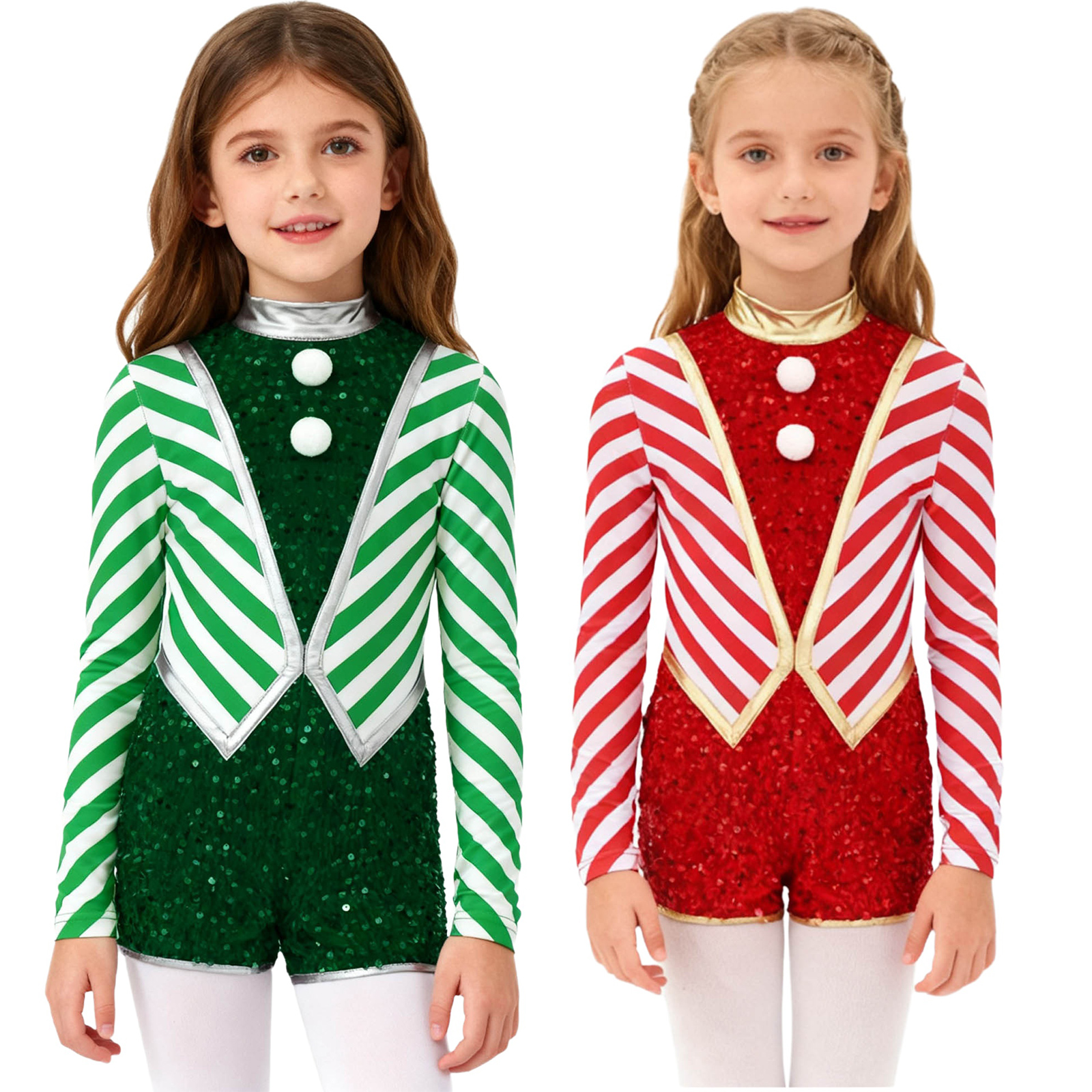 Kids Girls Long Sleeve Sequin  - Elf Costume Christmas recensie en prijs