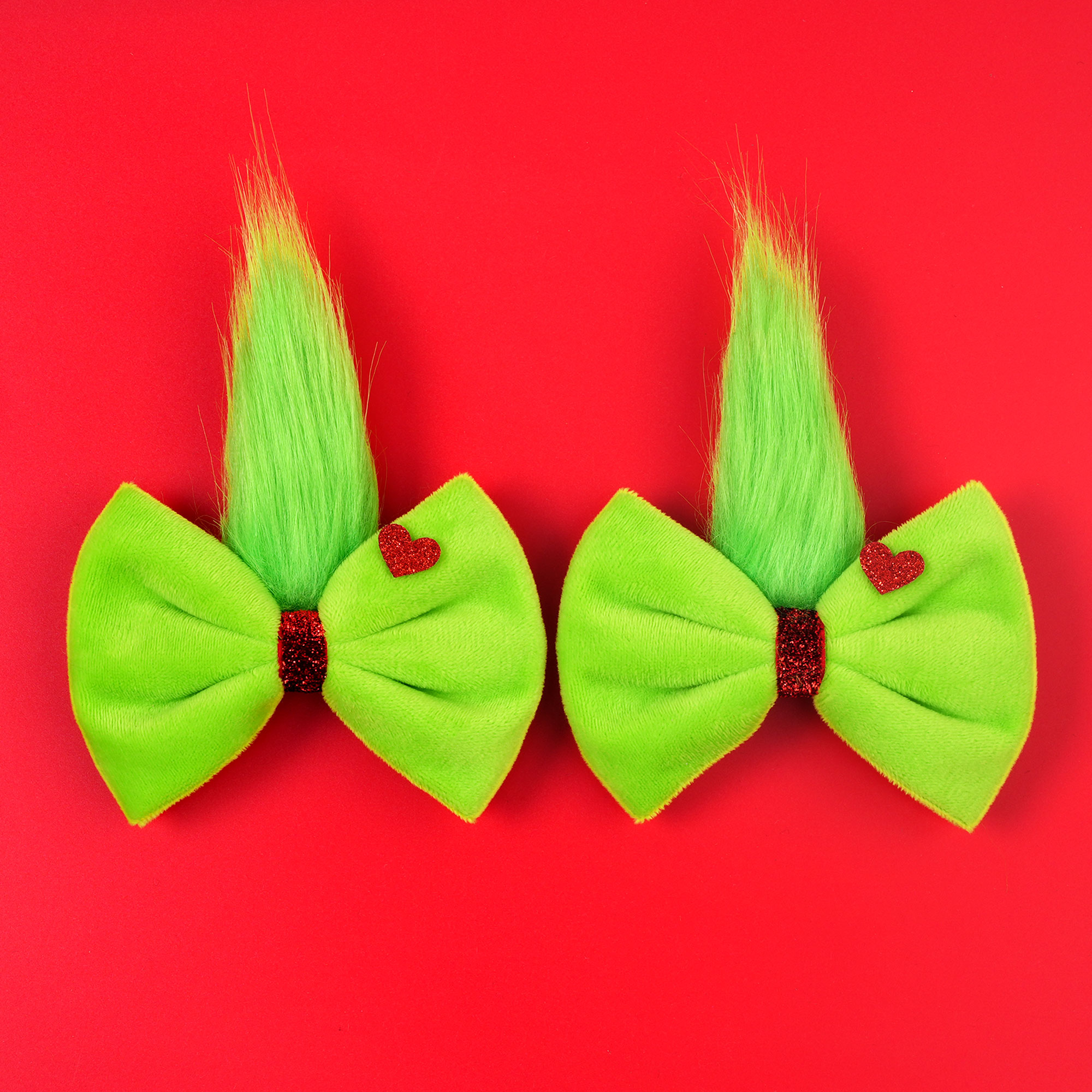 Girls Green Fur Ball  Grinch B - Ribbon Bow Gift recensie en prijs