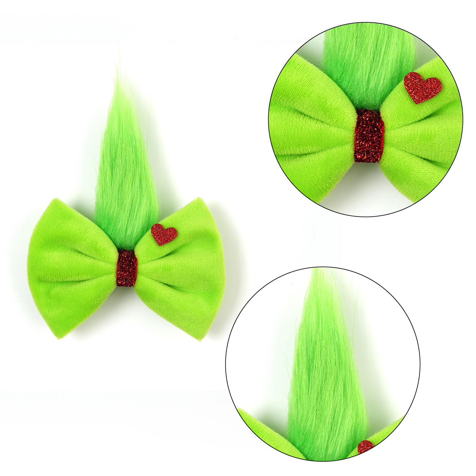 Girls Green Fur Ball  Grinch B - Ribbon Bow Gift recensie en prijs