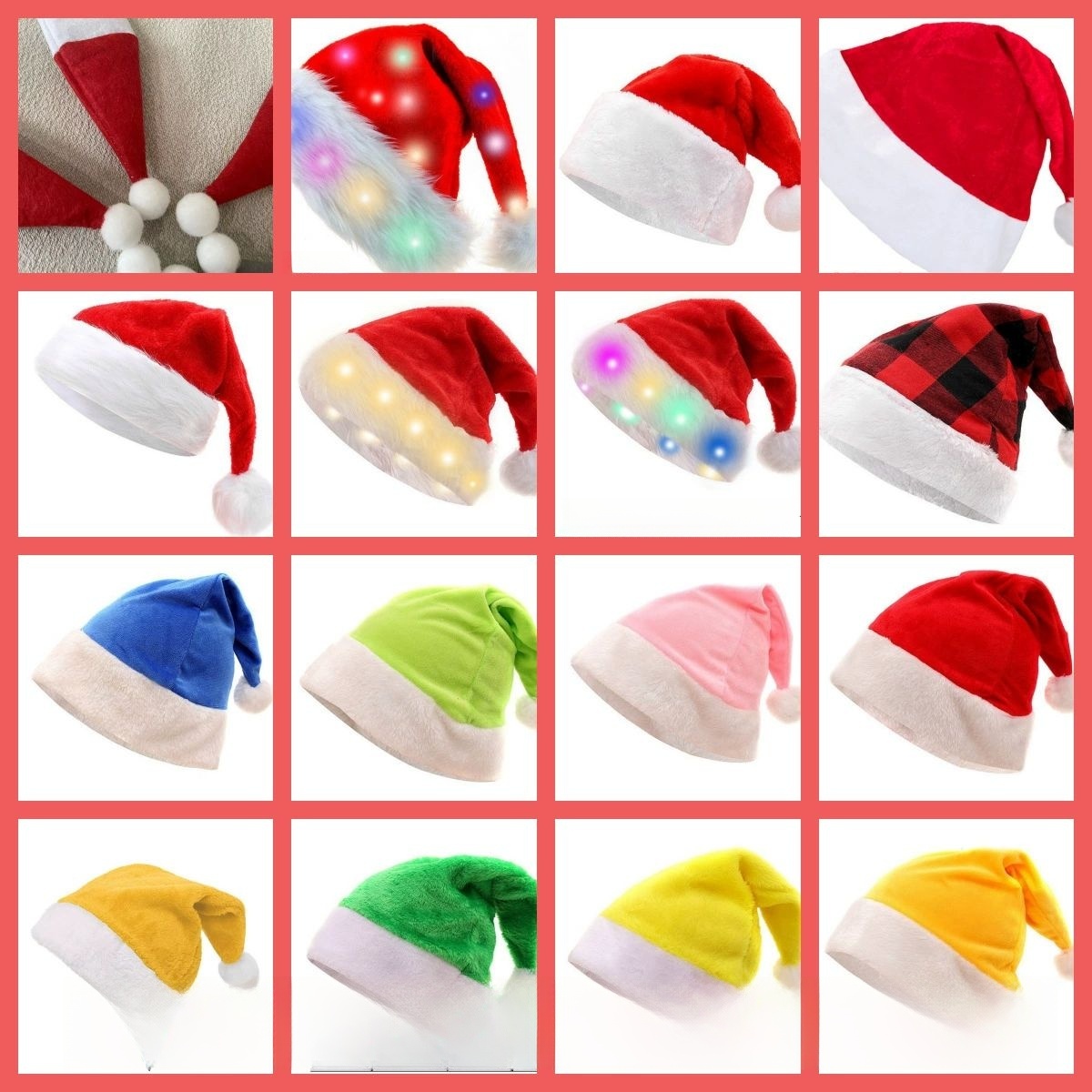 50pcs Christmas Plush Velvet H - Santa Hat Plush recensie en prijs