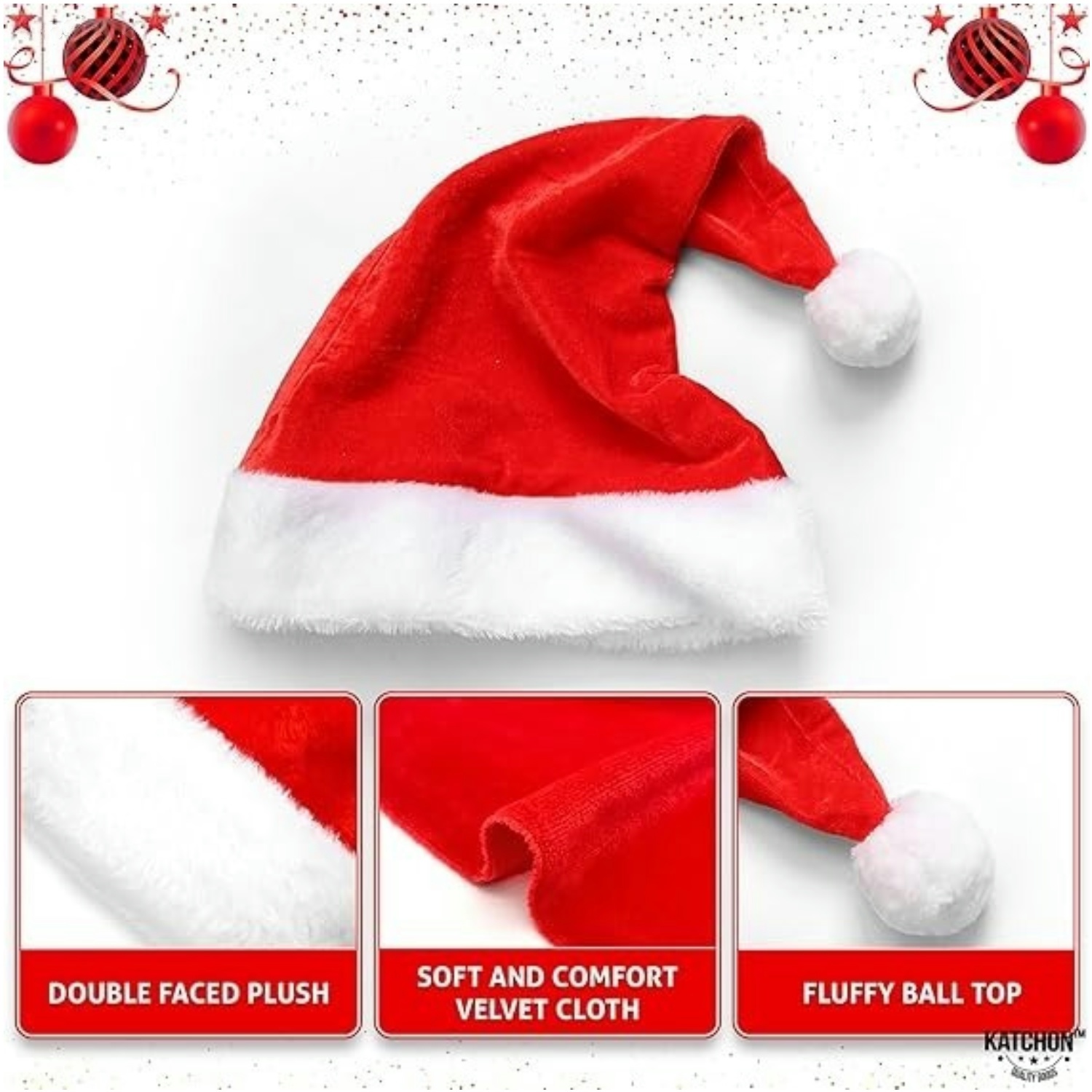 Fluffy Red Santa Hats Set with - Santa Hat Plush recensie en prijs