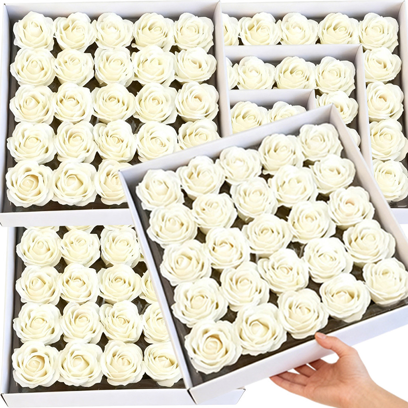 6cm White Artificial Rose Soap - Christmas Wreath Fake recensie en prijs