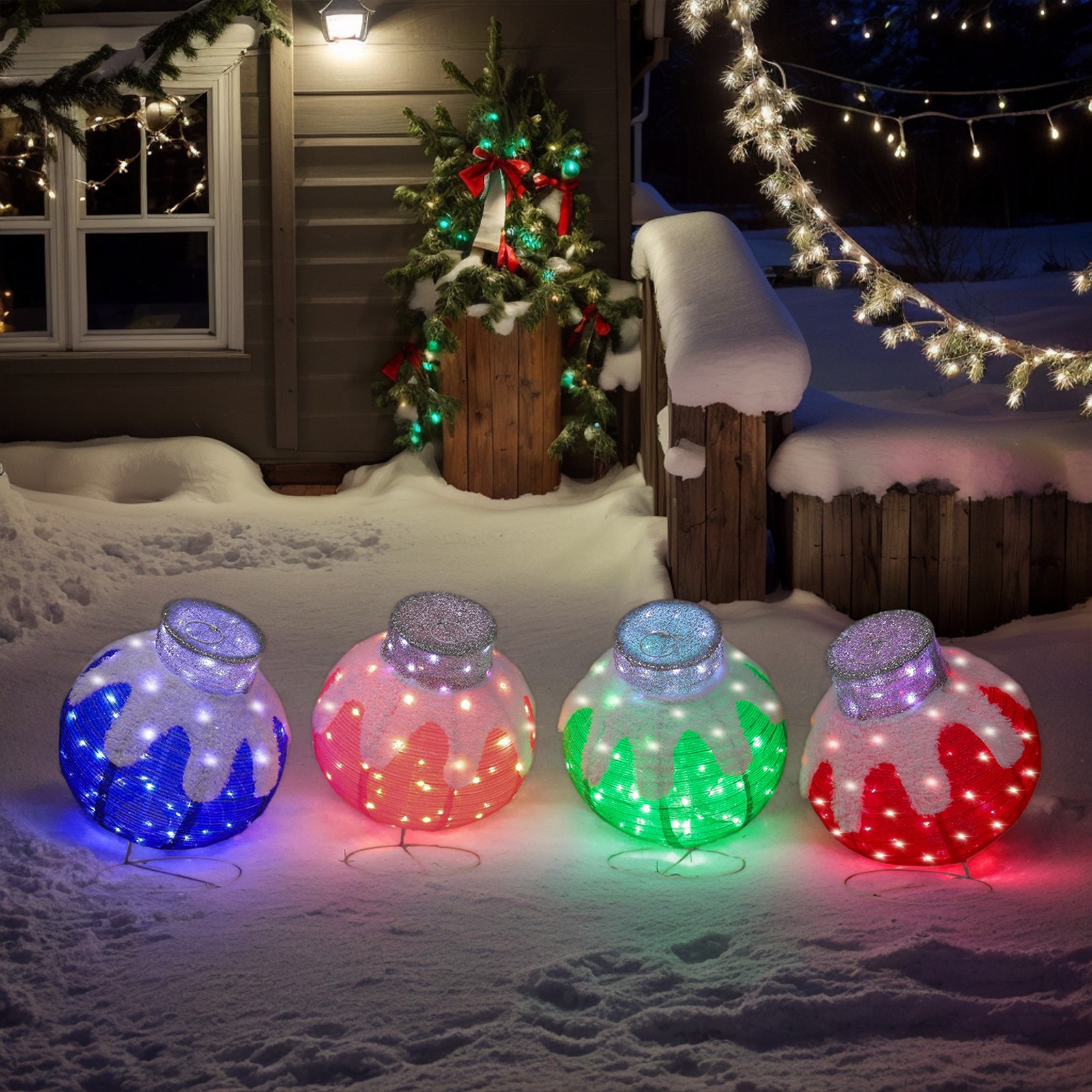 Set of 4 Christmas Lighted Bal - Ornament Ball Set recensie en prijs