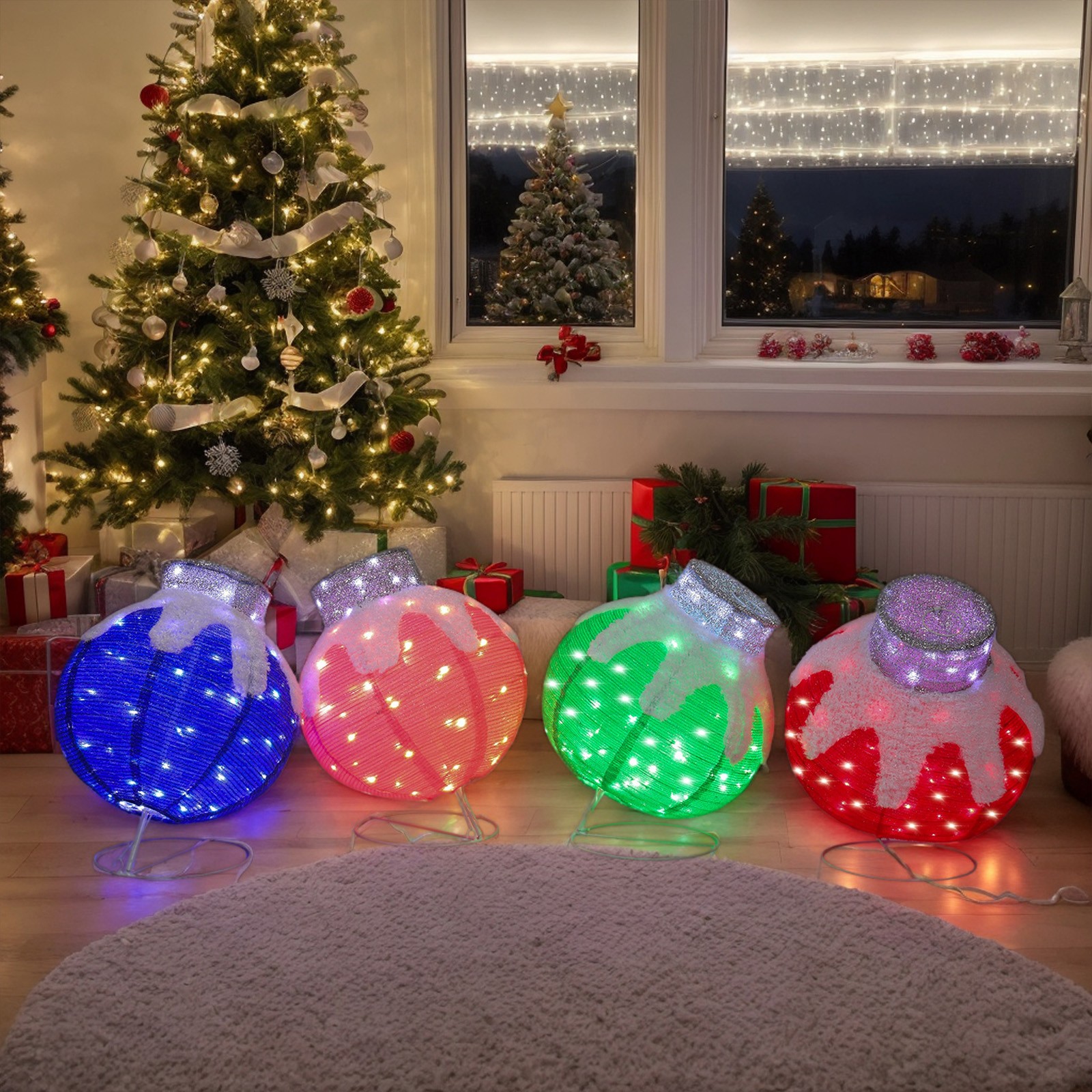 Set of 4 Christmas Lighted Bal - Ornament Ball Set recensie en prijs