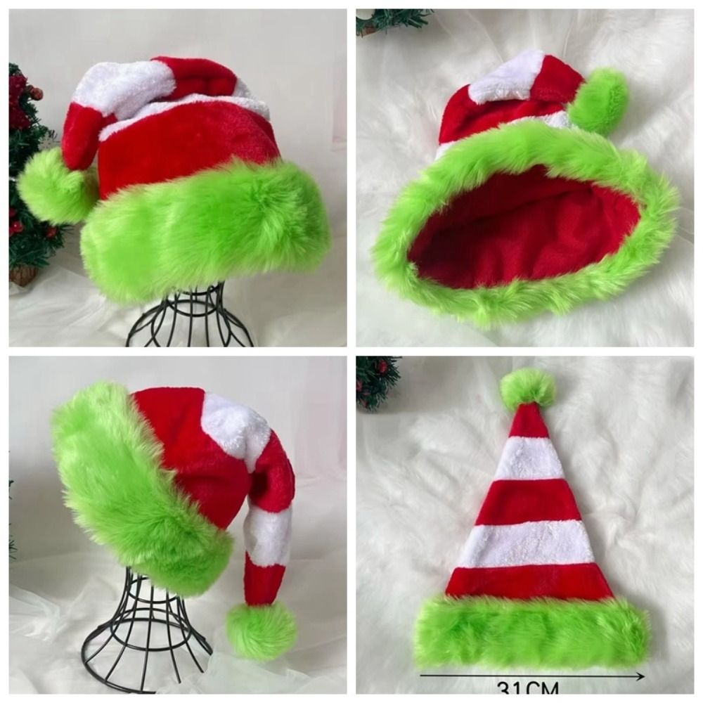 Green Edged Christmas Hat Red  - Santa Hat Plush recensie en prijs
