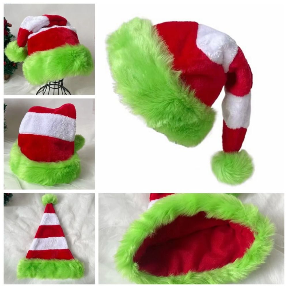 Green Edged Christmas Hat Red  - Santa Hat Plush recensie en prijs