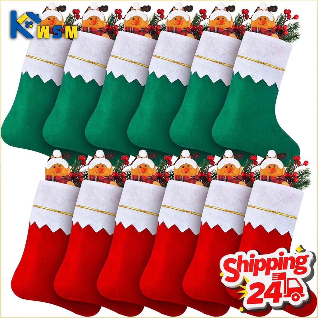 Double Sided Gold Trim Christm - Christmas Stocking Hanging recensie en prijs