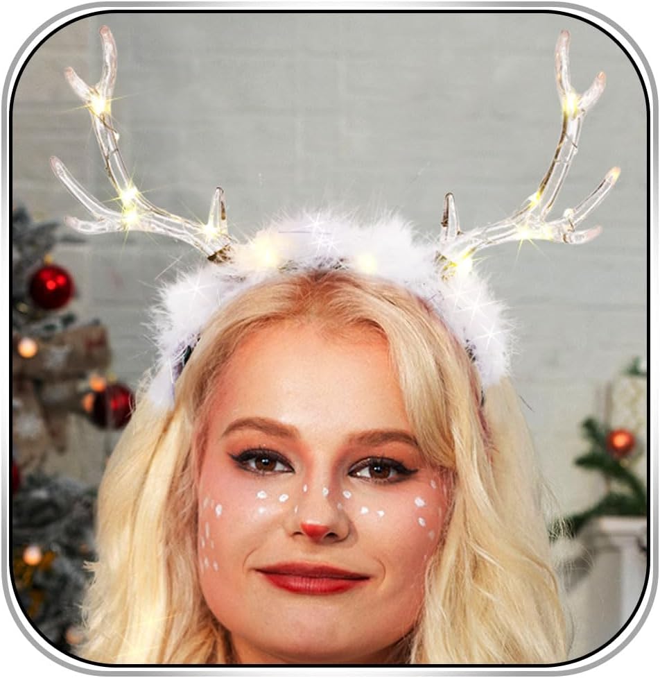 Glowing Clear Christmas Deer F - Reindeer Antlers Headband recensie en prijs