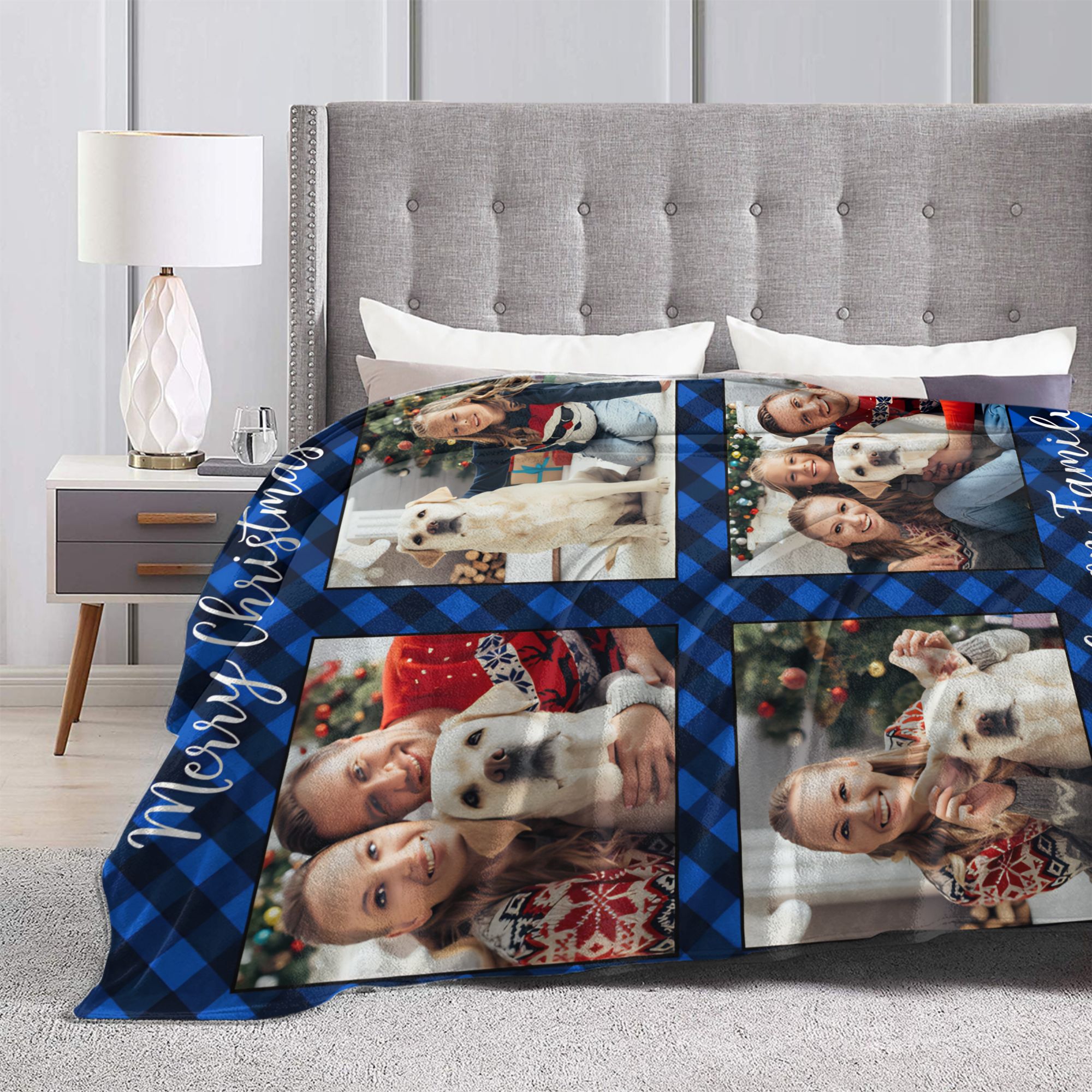 Family 4 Pictures Personalized - Christmas Throw Blanket recensie en prijs