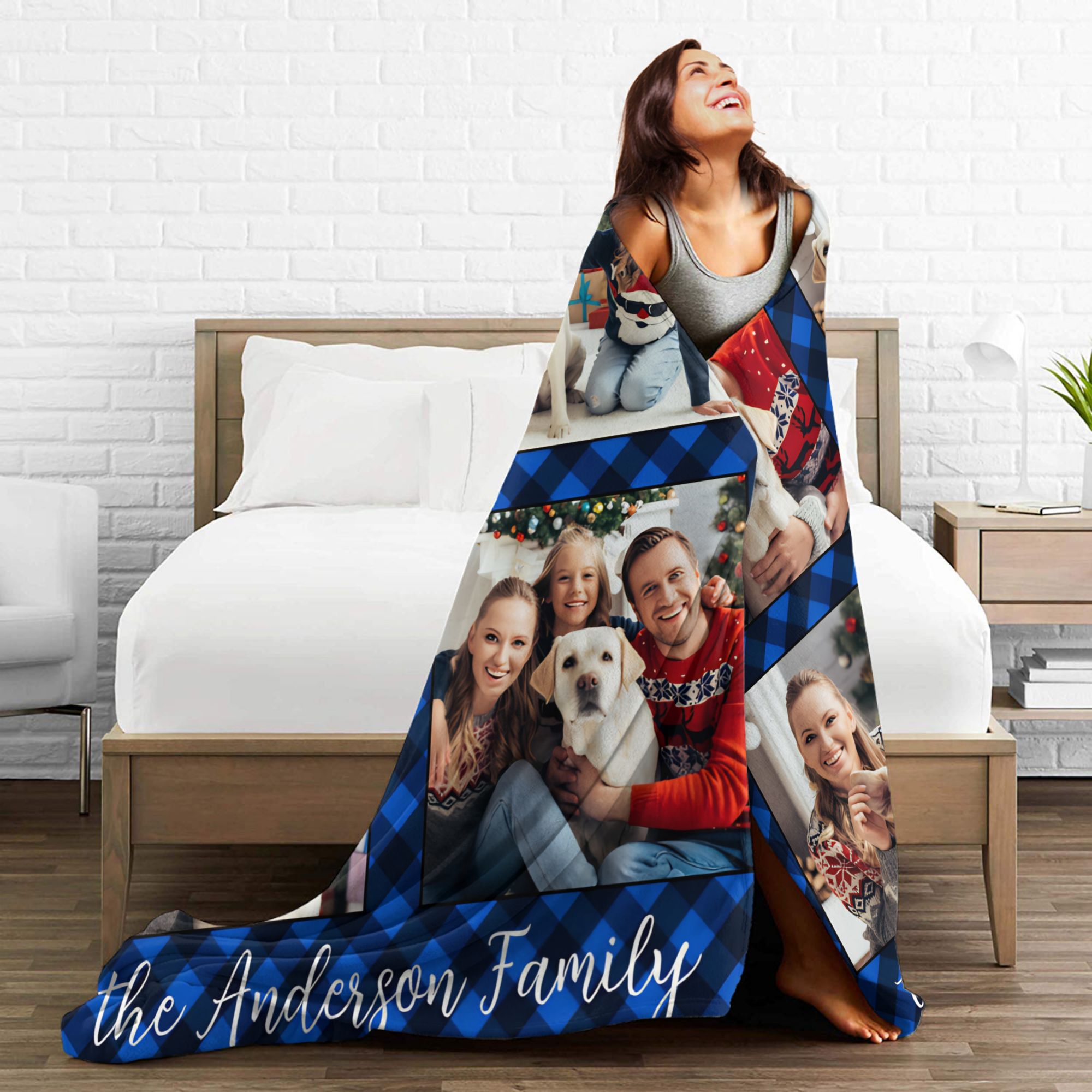 Family 4 Pictures Personalized - Christmas Throw Blanket recensie en prijs