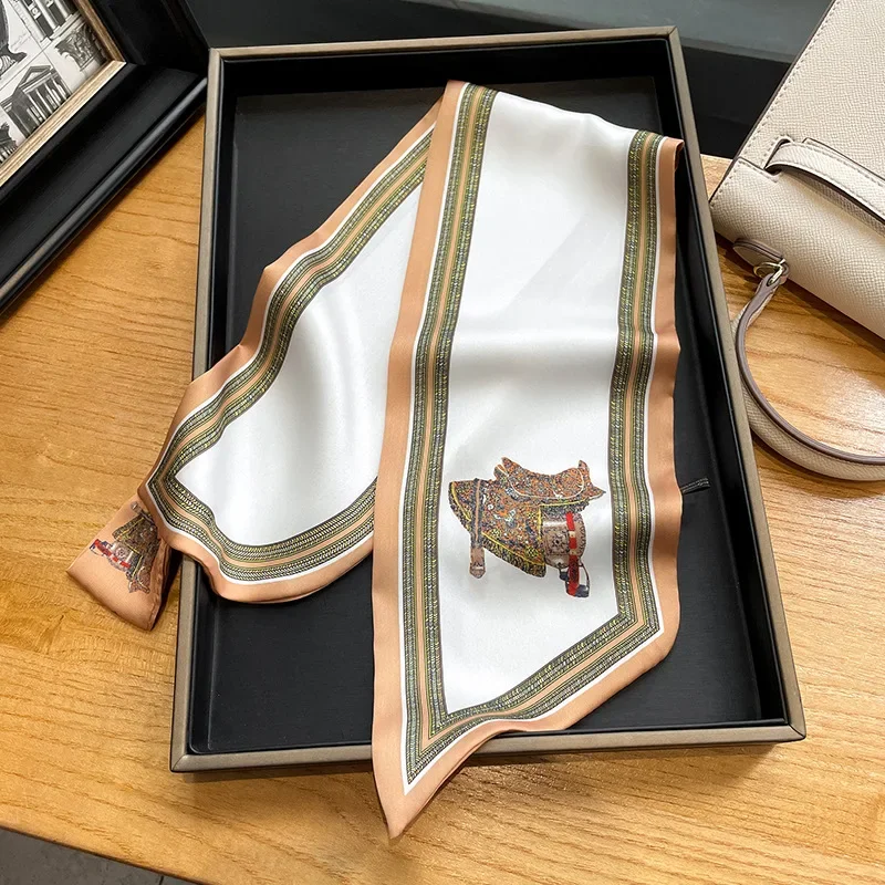 Retro Print Skinny Silk Scarfs - Ribbon Bow Gift recensie en prijs