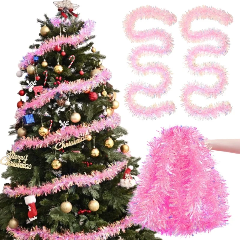 2M Pink Christmas Tinsel Garla - Tinsel Garland Decoration recensie en prijs