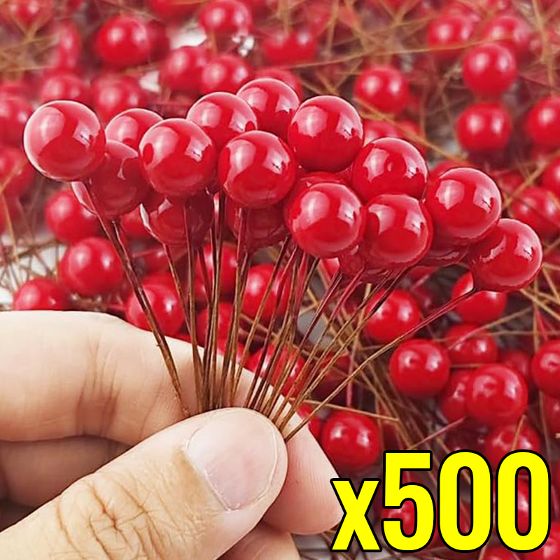 500/50pcs Mini Artificial Red  - Christmas Wreath Fake recensie en prijs