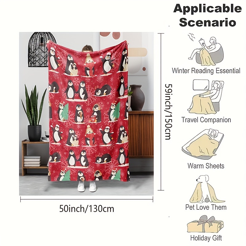Contemporary Christmas Penguin - Christmas Throw Blanket recensie en prijs
