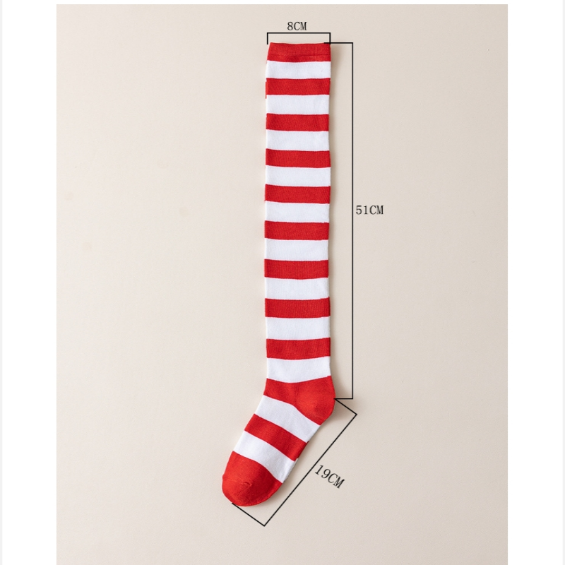 Striped Over Knee High Socks W - Christmas Stocking Hanging recensie en prijs