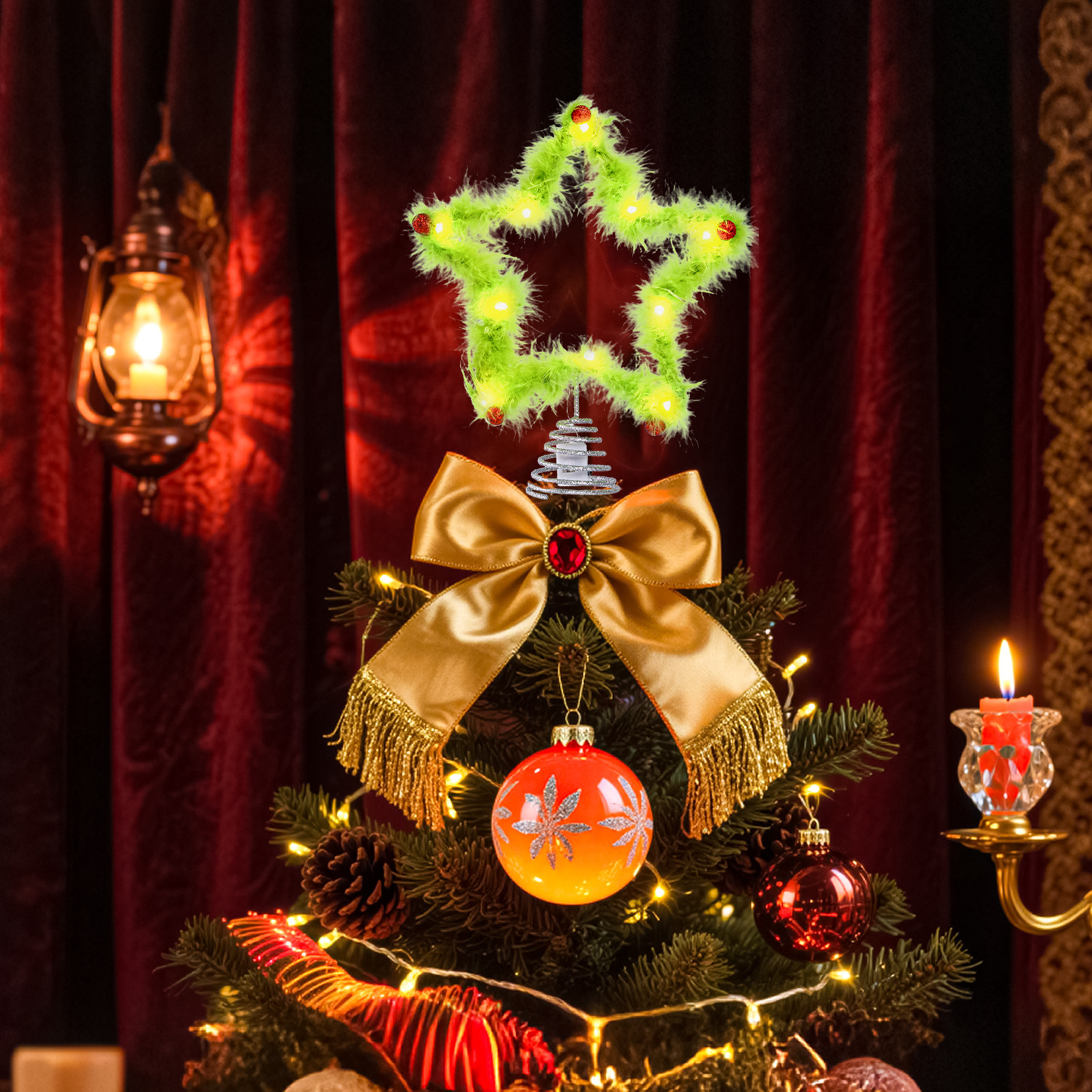 Christmas Fuzzy Grinch Star Tr - Star Tree Topper recensie en prijs
