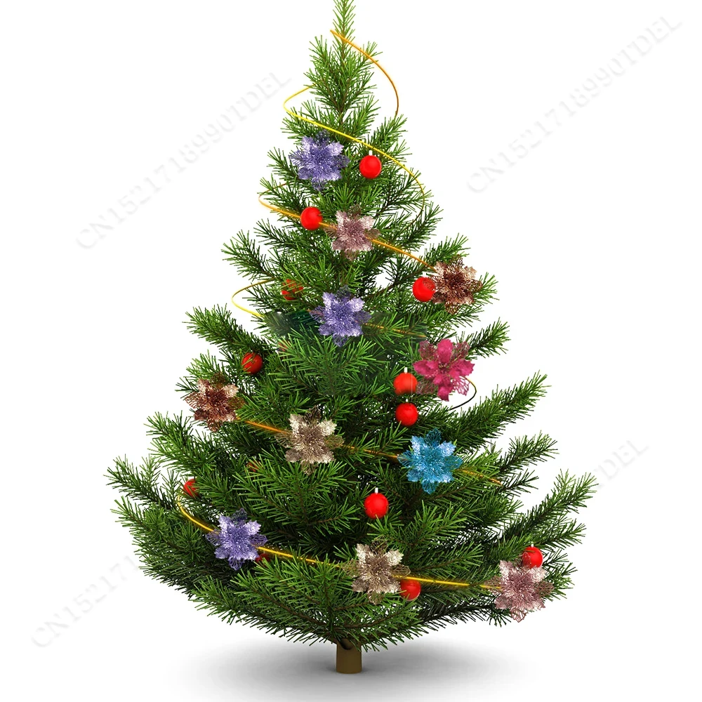 5pcs 9cm Glitter Artifical Chr - Christmas Wreath Fake recensie en prijs