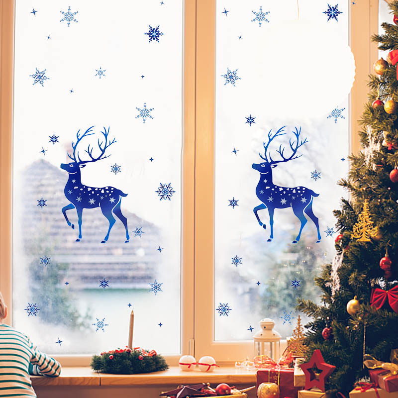 Christmas Window Stickers Elk  - Snowflake Window Decal recensie en prijs